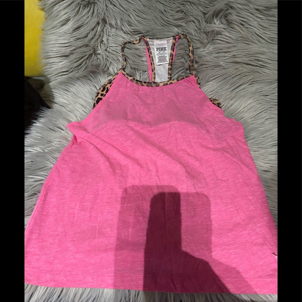 VS PINK cheetah/leopard animal print tank top + sports bra XSmall